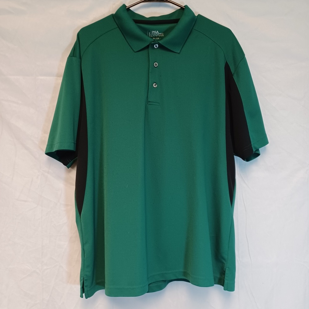 Men's PGA TOUR Golf Polo Shirt Short Sleeve Size XL Green‎ Golf Shirt
